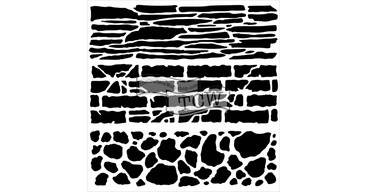 Pochoir Motif Mini Rock Wall 15X15cm Pochoirs TCW The Crafter S